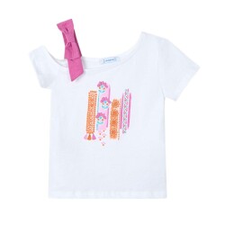 Mayoral Kız Çocuk Omuzu Fiyonklu T-shirt SS2503011 - Mayoral
