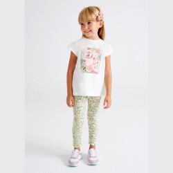 Mayoral Kız Çocuk T-Shirt Tayt Takım Çiçek Desenli - Mayoral