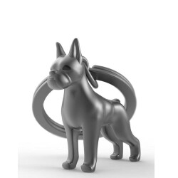 Metalmorphose Boxer Köpek Anahtarlık Gri