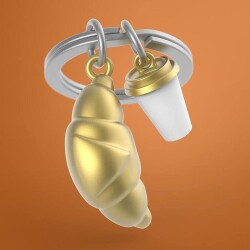 Metalmorphose Kruvasan & Kahve Fincanı Anahtarlık - 3