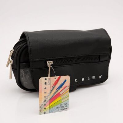 Monocromo İki Bölmeli Pu Kalem Kutusu Siyah - 1