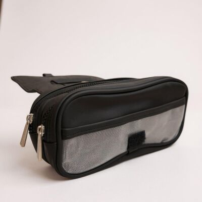 Monocromo İki Bölmeli Pu Kalem Kutusu Siyah - 3