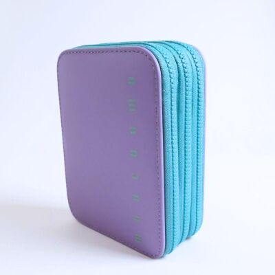 Monocromo Üç Katlı Pu Dolu Kalem Kutusu Mor - 1