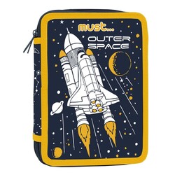 Must İki Gözlü İçi Dolu Kalem Kutusu Outer Space - Thumbnail