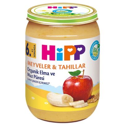 Organik Kavanoz Maması Elma ve Muz Püresi 190 Gr - 1