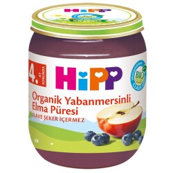 Organik Kavanoz Maması Yabanmersinli Elma Püresi 125 Gr - Hipp