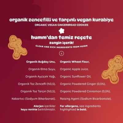 Organik Kurabiye Tarçınlı Zencefilli 55 gr - 3