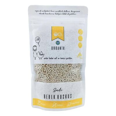 Organik Sütsüz Yumurtasız Bebek Kuskus 250 Gr - 1