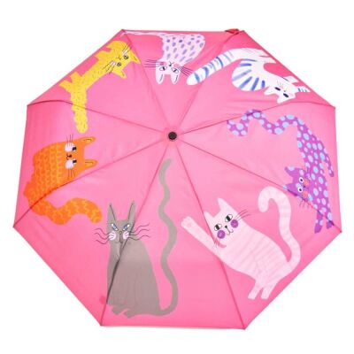 Original Duckhead Duck Kompakt Şemsiye Arty Cats Fuschia - 3