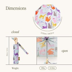 Original Duckhead Duck Kompakt Şemsiye Arty Cats Ice - 5