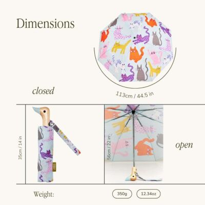 Original Duckhead Duck Kompakt Şemsiye Arty Cats Ice - 5