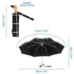 Original Duckhead Duck Kompakt Şemsiye Black Grid - 4