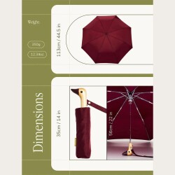 Original Duckhead Duck Kompakt Şemsiye Bordo - 7