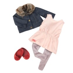 Our Generation Kıyafet Jean Jacket & Fur Collar - Our Generation