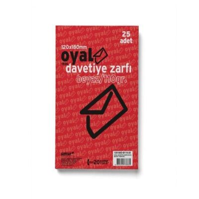 Oyal Davetiye Zarfı 12 x 18 Cm Beyaz 110 Gr 25li - 1