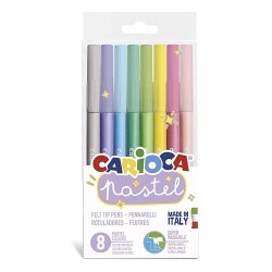 Carioca Pastel Renkler Yıkanabilir Keçeli Boya Kalemi 8'li - Carioca