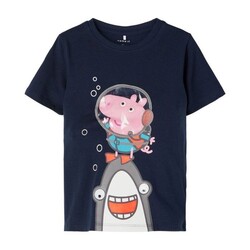 Peppa Pig Köpekbalıklı Erkek Çocuk T-shirt - Thumbnail