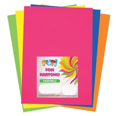Puti Fon Kartonu Fosforlu 25x35 Cm 10 Lu-6 Karışık - 1