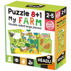 Headu Puzzle 8+1 Farm 2-5 Yaş - Thumbnail