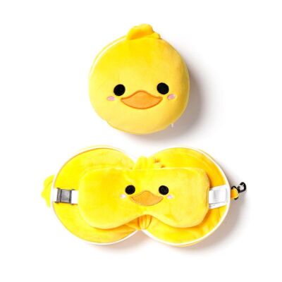 Relaxeazzz Seyahat Yastığı ve Göz Maskesi Duck Plush - 2