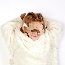 Relaxeazzz Seyahat Yastığı ve Göz Maskesi Mopps Pug - 5