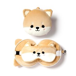 Relaxeazzz Seyahat Yastığı ve Göz Maskesi Shiba Inu Dog - 6