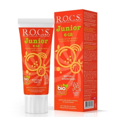 Rocs Junior Diş Macunu Fruity Rainbow 6-12 Yaş - 1