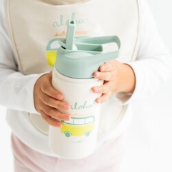 Saro 500ml Çelik Pipetli Suluk Bej Dino - 3