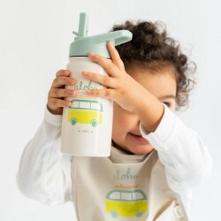 Saro 500ml Çelik Pipetli Suluk Bej Dino - 4