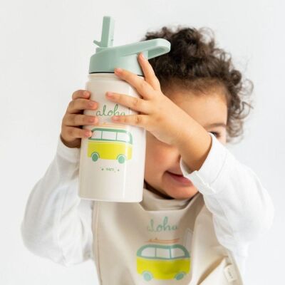Saro 500ml Çelik Pipetli Suluk Bej Dino - 4