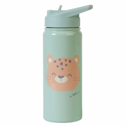 Saro 500ml Çelik Pipetli Suluk Yeşil Cheetah - Saro