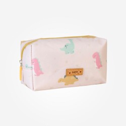 Saro Su Geçirmez Kalem Kutusu Happy Dino Açık Pembe