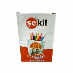 Şekil Kil Seramik Kalemlik Boyama Seti - Şekil