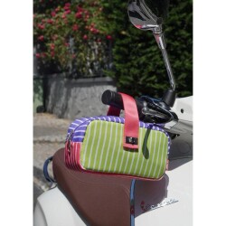 Serve Scase Kilitli Kulplu Çok Amaçlı Çanta Çizgili B Yeşil Fuşya Mor - 2