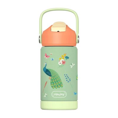 Sipnjoy FlipSip Çocuk Su Termosu 360 ml Peacock Queen Tavus Kuşu - 1