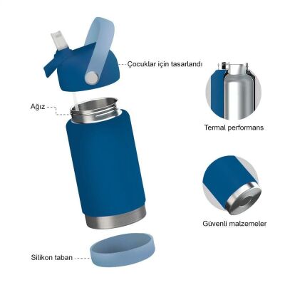 Sipnjoy FlipSip Çocuk Su Termosu 360 ml Snappy Croc Timsah - 4
