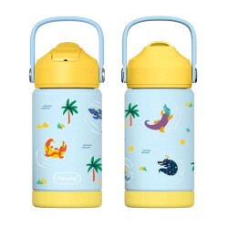 Sipnjoy FlipSip Çocuk Su Termosu 360 ml Snappy Croc Timsah - 3