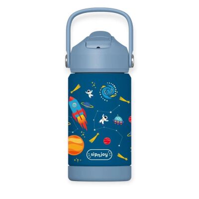 Sipnjoy FlipSip Çocuk Su Termosu 360 ml Star Explorer Uzay - 1