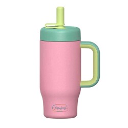 Sipnjoy Handle Hug Tumbler 550 ml Pudra Pembe - Sipnjoy