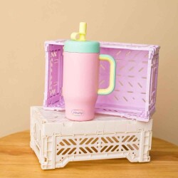 Sipnjoy Handle Hug Tumbler 550 ml Pudra Pembe - 2