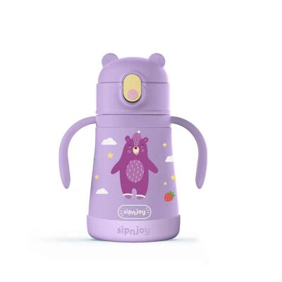 SipnJoy Sippy Pals Çocuk Su Termosu 360 ml Mor - 1