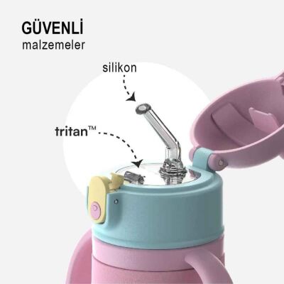 SipnJoy Sippy Pals Çocuk Su Termosu 360 ml Mor - 3