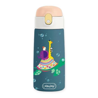 Sipnjoy SipSquad Çocuk Su Termosu 480 ml Turtle Voyage Kaplumbağa - 1