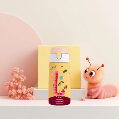 Sipnjoy SipSquad Çocuk Su Termosu 480 ml Twisty Joy Tırtıl - 3