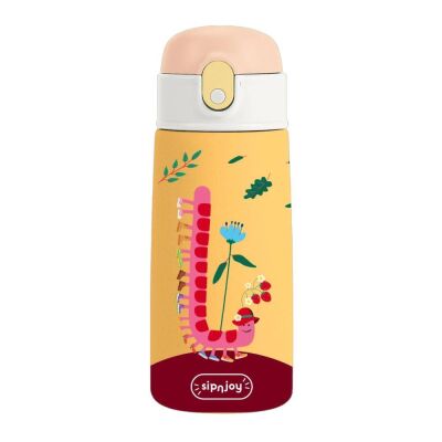 Sipnjoy SipSquad Çocuk Su Termosu 480 ml Twisty Joy Tırtıl - 1