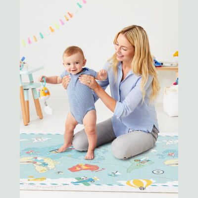 Skip Hop Çift Taraflı Oyun Halısı Harita Desen - 4
