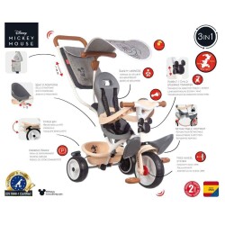 Smoby Bebek Bisikleti Mickey Baby Balade Plus Tricycle - 2