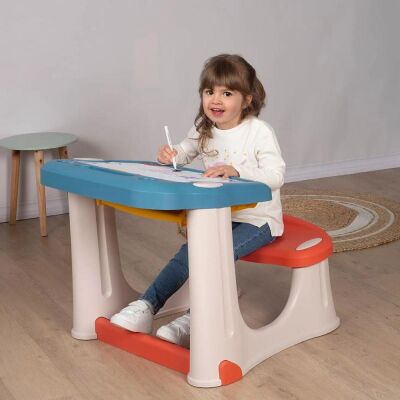 Smoby Magic Tahtalı Masa ve Taburesi Seti - 4