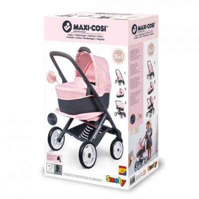 Smoby Maxi Cosi Oyuncak Bebek Puseti Pram Pink - 2
