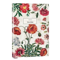 Smyth Art Esnek Kapak Defter A6 Krem 96 Yp Çizgili Kırmızı Çiçekli - Victorias Journal